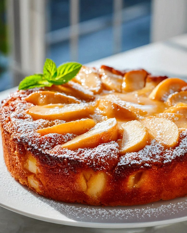 Apfelkuchen mit Vanillepudding – zum Verrücktwerden gut!