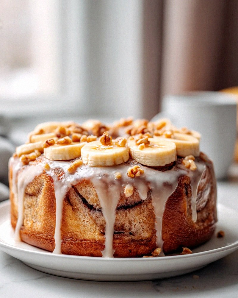 Banana Bread Cinnamon Roll Cake Rezept: Süßer Genuss!
