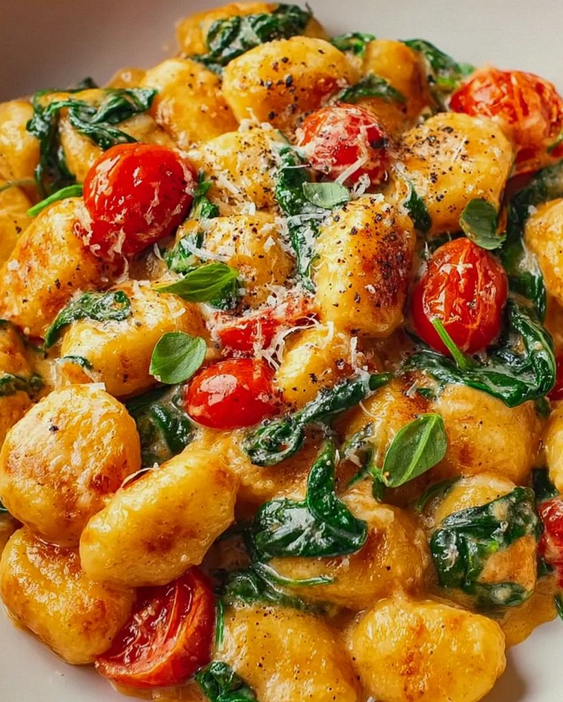 Blitzschnelle Gnocchi Pfanne mit Tomate & Spinat-Genuss – Schritt 1