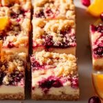 Festliche Cremige Cranberry Orangen Crumble Bars Dessert