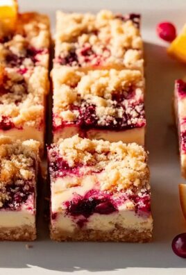 Festliche Cremige Cranberry Orangen Crumble Bars Dessert