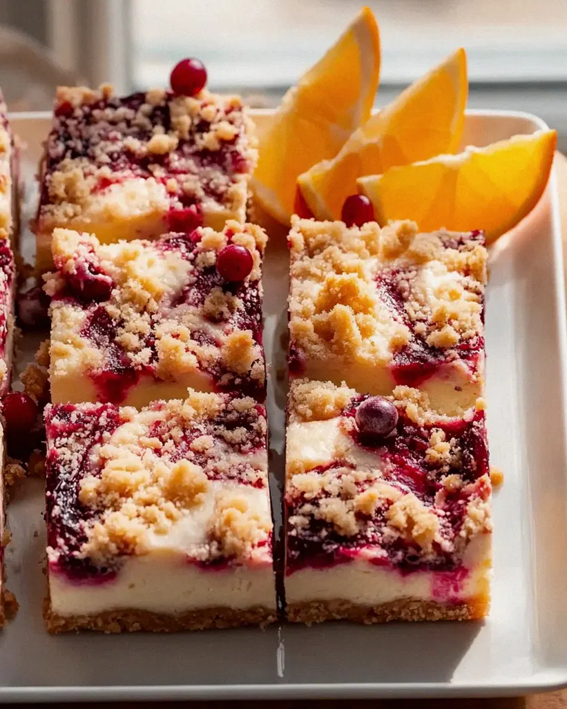 Festliche Cremige Cranberry Orangen Crumble Bars Dessert – Schritt 2