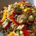 Flavorful One Pan Italian Beef Sausage & Rice Dinner!