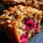 Gesunde Himbeer-Muffins mit Haferflocken-Streuseln