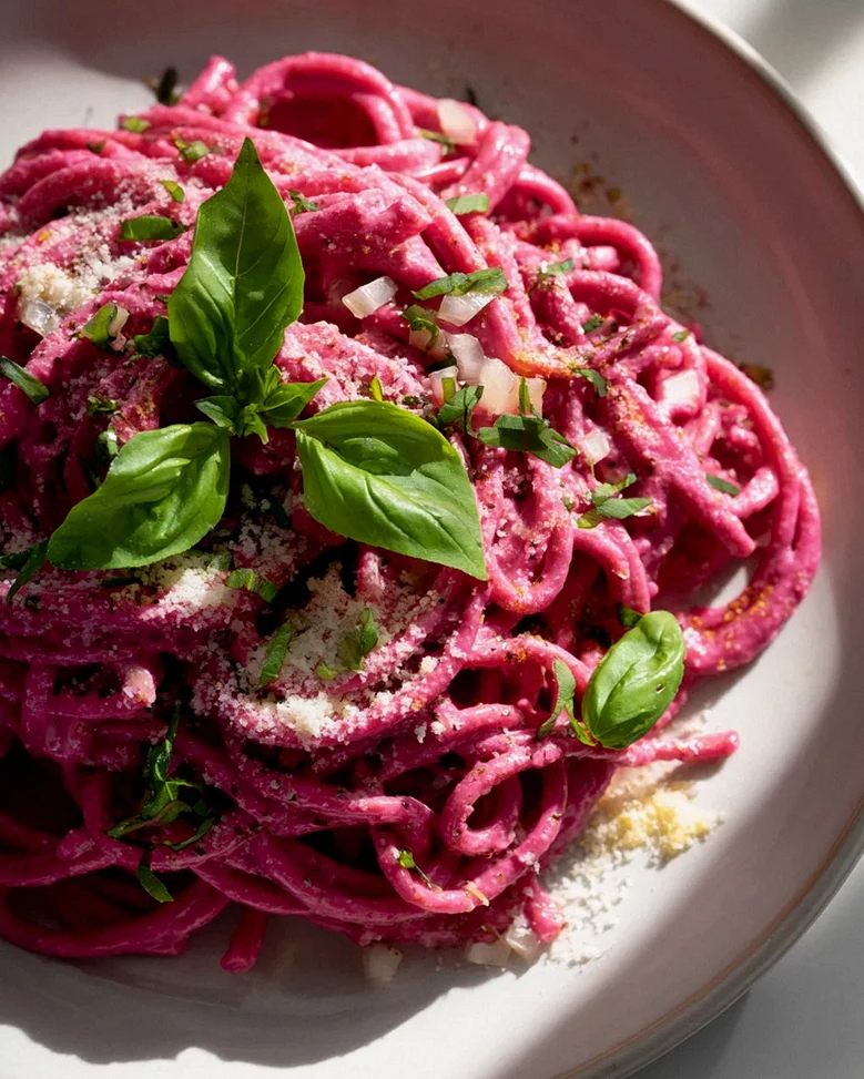 Gesunde Vegane Pink Pasta: Schnell, gesund & super lecker!
