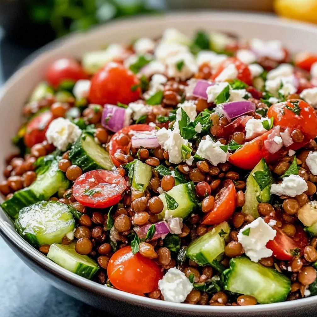 Griechischer Linsensalat schnell und gesund zaubern
