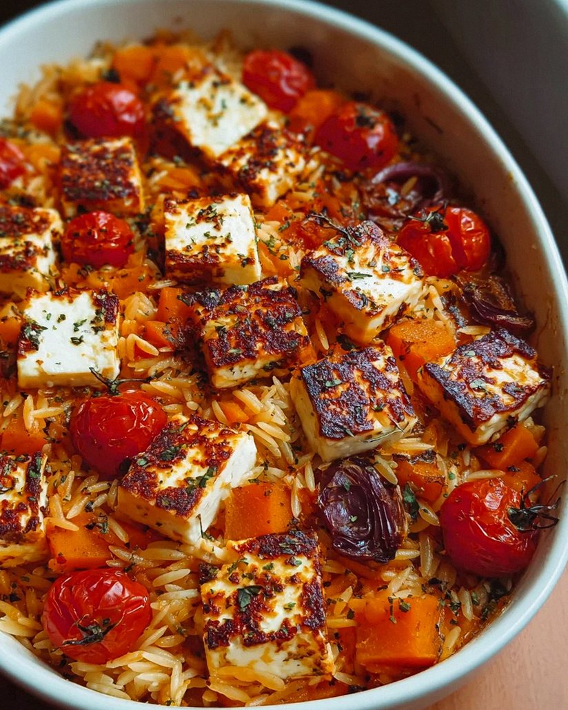 Herbstlicher Halloumi Orzo Auflauf – Ein köstlicher Genuss! – Schritt 1