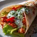 Krokante Airfryer Kipwraps mit pikanter Tzatziki-Soße
