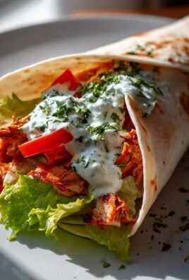 Krokante Airfryer Kipwraps mit pikanter Tzatziki-Soße