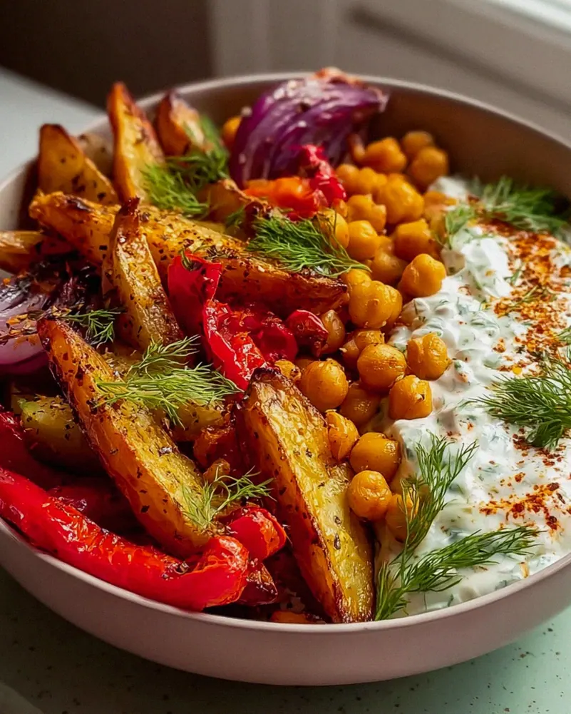 Vegan Mediterranean Roasted Vegetables Bowl – Gesund & Lecker!