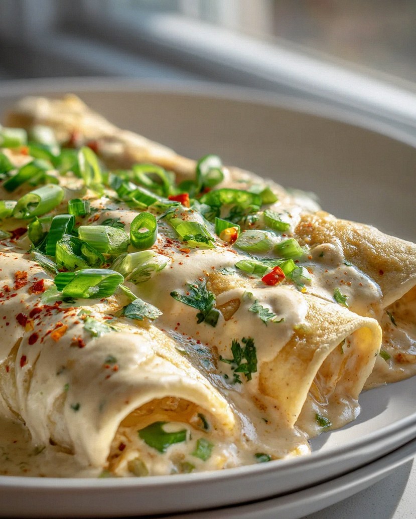 Vegane Jalapeño Popper Enchiladas mit Cashew-Sahne Rezept
